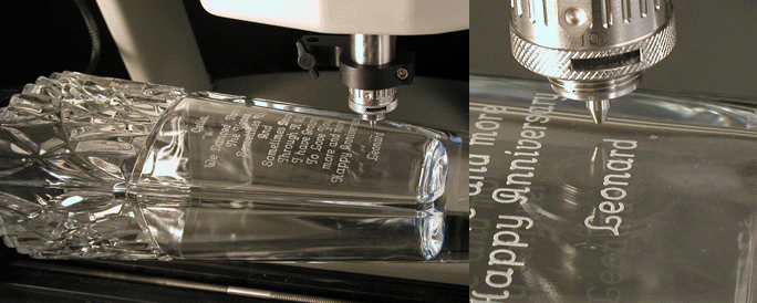Engrave a glass vase