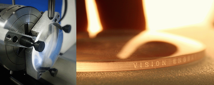 Engraving side of a lense