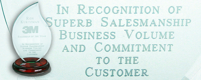 Engraved glass award