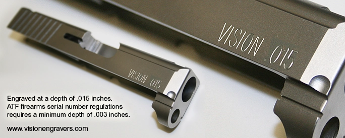 Engraveed metal slide.