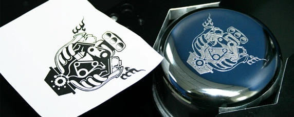 Custom engraved dust cap.