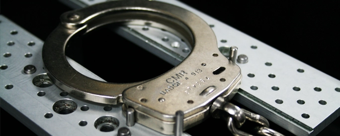 Engraved handcuffs.