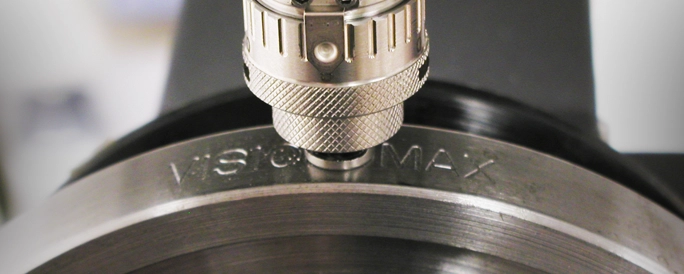 Engraving a metal circular part.