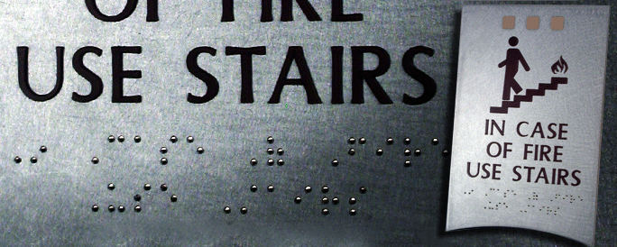 Metal Incase Of Fire Sign