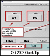 Quick Tip Change Feeds and Speeds with the Pendant.