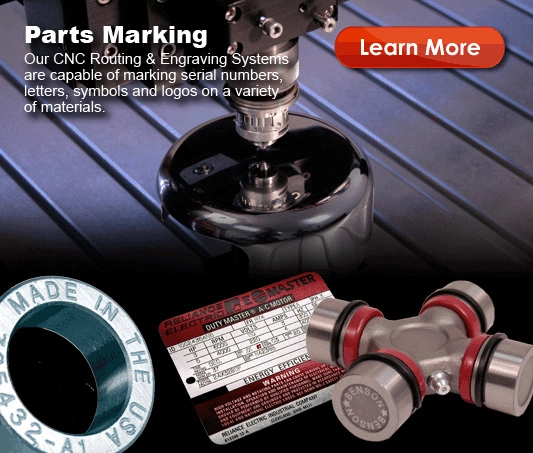 permanent parts marking solution with a vision cnc router engraver