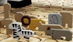 routed out wood animals