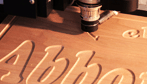 wood sign being routed